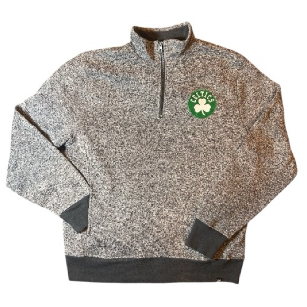❗️S O L D ❗️ NBA ‘47 Quarter Zip Pullover Gray Men’s XL Fleece Shamrock
